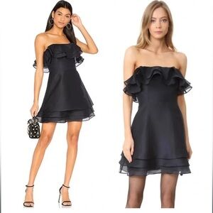 KEEPSAKE blue strapless mini dress with zip back